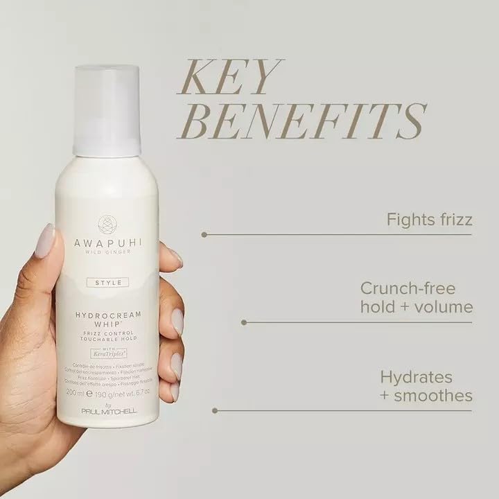 Awapuhi Wild Ginger by Paul Mitchell HydroCream Whip Mousse, Frizz Control, Touchable Hold, For All Hair Types, 6.7 oz. Beauty & Personal Care Awapuhi Wild Ginger