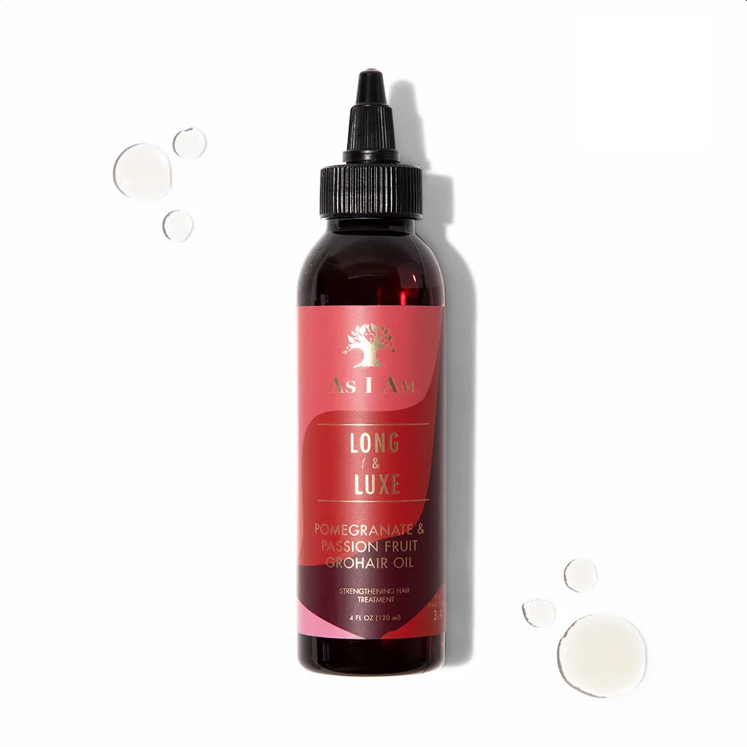 As I Am Long and Luxe GroHair Oil - 4 ounce - Rejuvenate the scalp - Promote hair retention - Enriched with Pomegranate and Passion Fruit Beauty & Personal Care As I Am