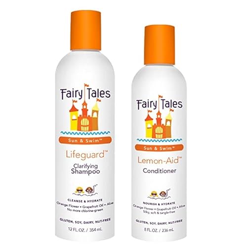 Fairy Tales Sun & Swim Shampoo & Conditioner for Kids - Chlorine Removal Swim Shampoo, Removes Green Pool Tones, Sea Salt & Mineral Buildup Beauty & Personal Care Fairy Tales