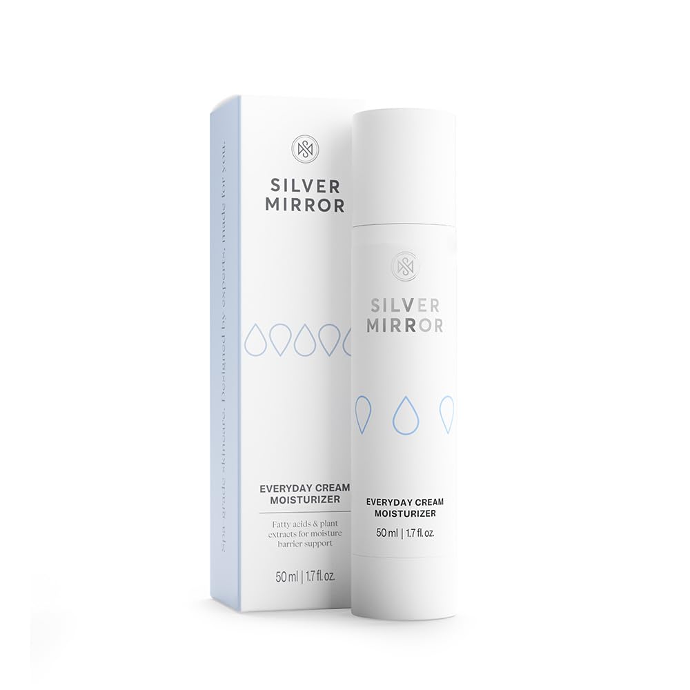Silver Mirror Everyday Cream Moisturizer with Vitamin C & Grapeseed Oil, Hydrating Face Cream for Long Lasting Moisture, Barrier Support for All Skin Beauty & Personal Care Silver Mirror