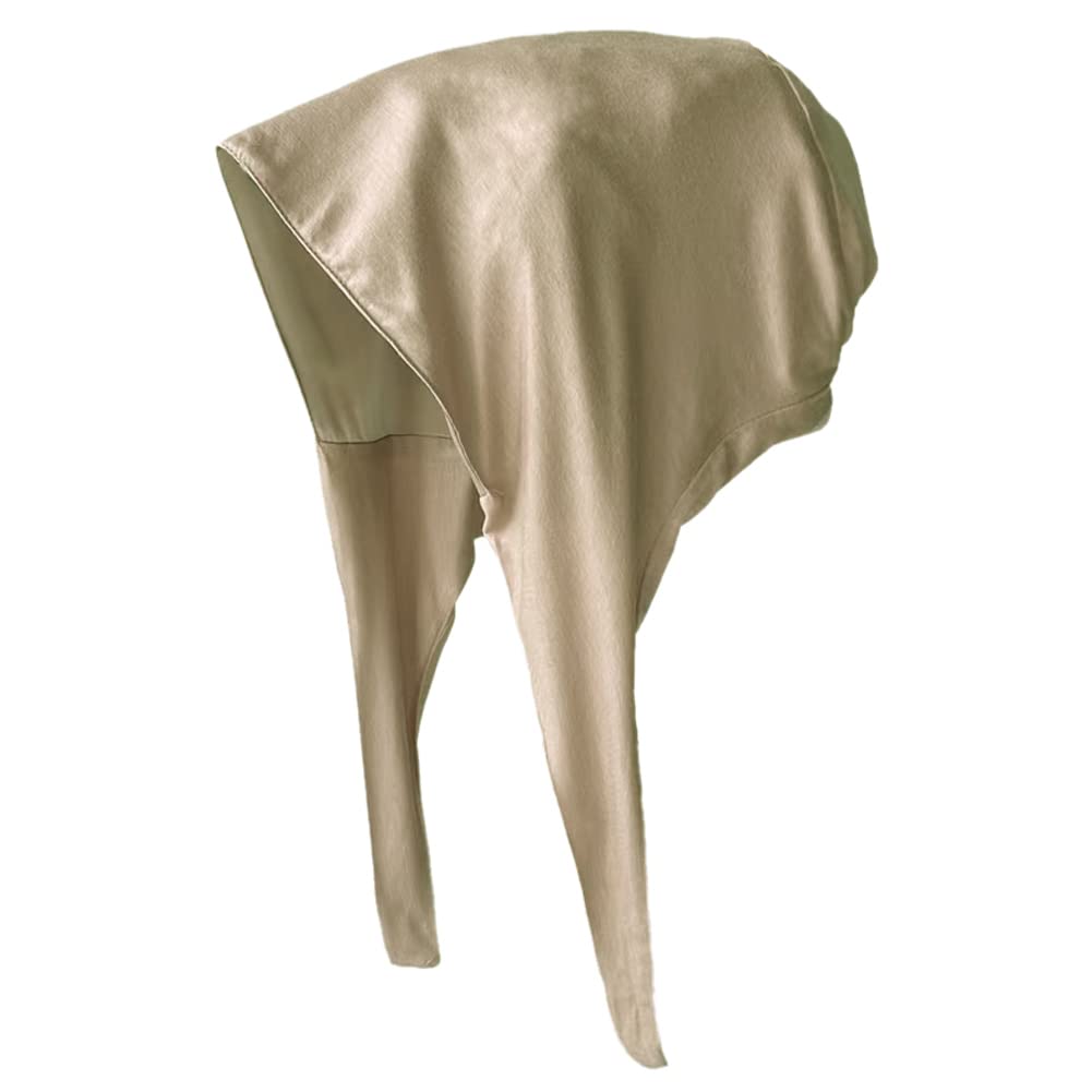 Belsen Satin Bonnet Silk Bonnet Sleep Cap Satin Lined Slouchy Beanie Night Sleeping Hat Adjustable for Curly Hair (Khaki) Beauty and Personal Care Belsen