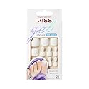 KISS Gel Fantasy Collection Ready-To-Wear Fake Toenails Pedicure Set, Style 'This is Classic', with Mini Nail File, Pink Gel Nail Glue & 24 White Beauty & Personal Care KISS