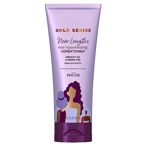 Pantene Gold Series Root Rejuvenating Conditioner with Apricot Oil & Green Tea, Moisturizes & Fortifies, for Natural, Textured, Curly, Coily Hair Beauty & Personal Care Pantene