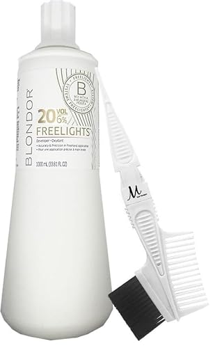 Blondor Freelights Developer 6% / 20 Volume 33.8 Fl Oz and M Hair Designs Tint Brush Comb (Bundle) Beauty & Personal Care M Hair Designs