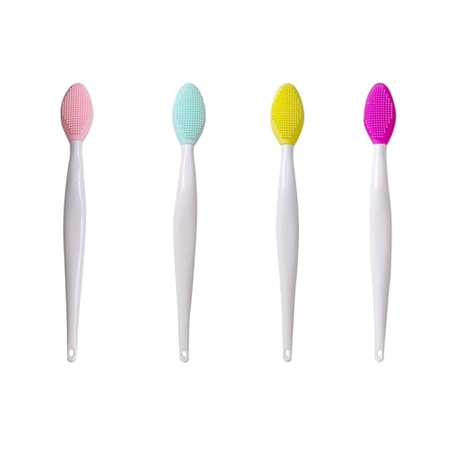 4 PCS Lip Scrub Brush,Double-Sided Silicone Exfoliating Lip Brush Exfoliating Brush for Men Wome Double-sided Soft Lip Brush for Smoother and Fuller Beauty & Personal Care ZYYC