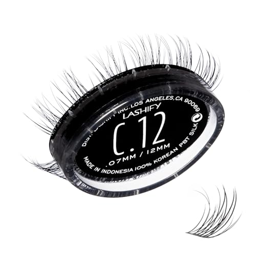 Lashify Curl 12mm Gossamer DIY Eyelash Extensions Refill, Black, Easy False Eyelashes for a Natural Look Beauty & Personal Care Lashify