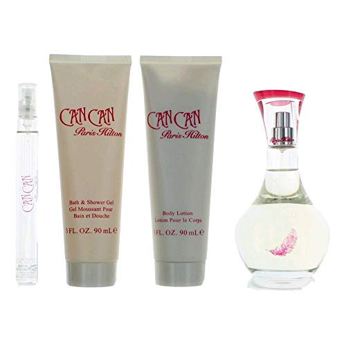 Paris Hilton Can Can for Women Gift Set (Eau de Parfum Spray, Lotion, Bath and Shower Gel, Perfume Stick) Beauty & Personal Care Paris Hilton