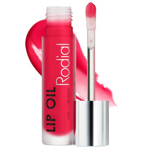 Rodial Plumping Collagen Lip Oil Cherry 0.13fl.oz, Vegan Collagen-Infused Lip Oil with Macadamia and Jojoba Oil, Deep Hydration for Fuller-Looking Beauty and Personal Care Rodial