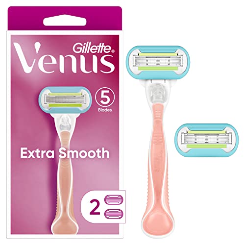Gillette Venus Extra Smooth Pink Women's Razor Handle + 2 Blade Refills Beauty and Personal Care Gillette Venus