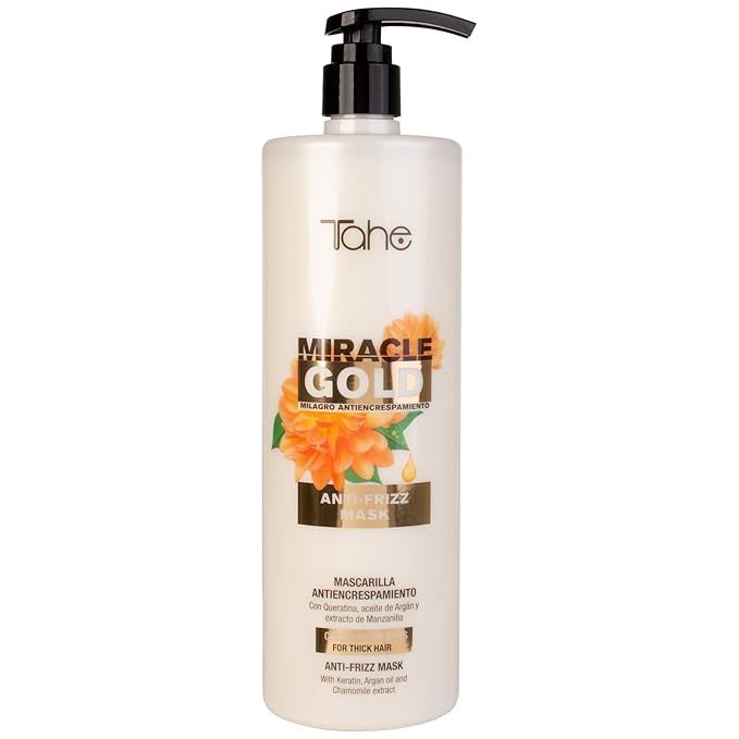 Tahe Miracle Gold For Frizz Control Kit - Shampoo 1000ml + Mask 1000ml Beauty & Personal Care Tahe