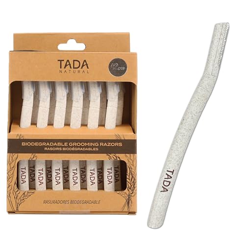 TADA Natural - 12PCS Straight Razors for Men and Women for Eyebrow Straight Edge, Beard, Disposable Razors (White) Beauty and Personal Care TADA BEAUTY
