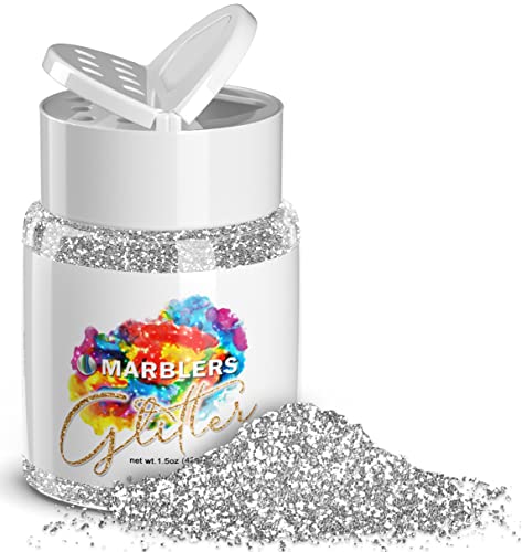 MARBLERS Twinkle Glitter [Silver] 1.5oz (42g) | Fine | Non-Toxic, Vegan, Cruelty-Free | Face, Body, Eyeshadow, Hair, Festival, Party Makeup | Nail Beauty & Personal Care MARBLERS