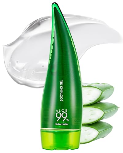 Holika Holika Aloe 99% Soothing Gel, 8.5 Ounce, 250ml - No Sticky 99% Aloe Vera Sunburn Relief - Moisturizing, Fast Absorbing for Face, Skin Beauty & Personal Care HOLIKA HOLIKA