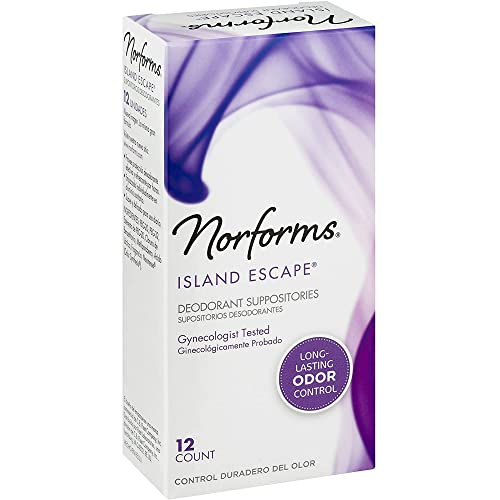 Norforms Feminine Deodorant Suppositories, Long Lasting Odor Control, Gynocologist Tested, Individullay Wrapped, Island Escape Scent, 12 Count in Each Beauty and Personal Care Norforms