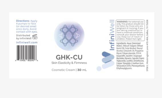 InfiniWell GHK-CU Peptide Serum - Anti Aging Serum for Face, with Copper Peptide Complex - Visibly Smooth Fine Lines & Encourage Healthy Skin