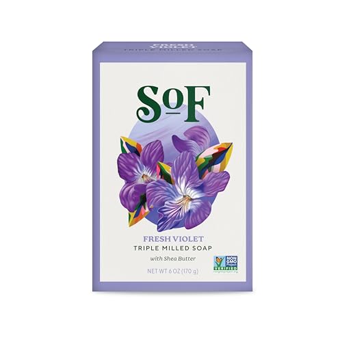 South of France Natural Body Care Triple Milled Large 6OZ Bar Soap (Violet Bouquet, 1 Bar) Beauty & Personal Care South Of France