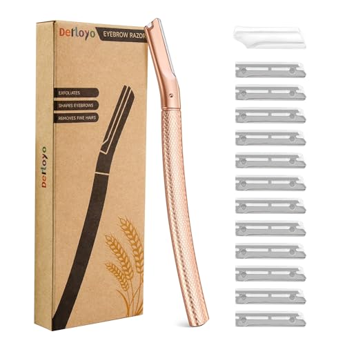 Derloyo Dermaplane Razor for Women Face, 12 Refill Blades, Rose Gold Beauty and Personal Care derloyo Default Title