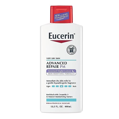 Eucerin Advanced Repair Scented Night Lotion, 48 Hour Moisturizing Body Lotion for Dry Skin with a Hypoallergenic Soothing Scent, Paraben Free, 13.5 Beauty & Personal Care Eucerin