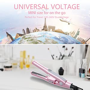 DAN Technology,Small Hair Straightener for Short Hair,1/2" Mini Hair Straightener, Dual Voltage Travel Flat Iron,U-Shaped Plates & 30s Fast Heating Beauty & Personal Care DAN Technology