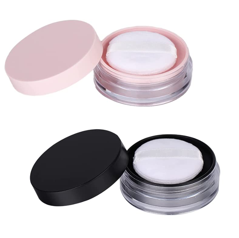 HLLMX 2 PCS Empty Loose Powder Container 10g Reusable Loose Powder Compact Case Make Compact Container DIY Makeup Powder Case with Sponge Powder Beauty & Personal Care Duehut