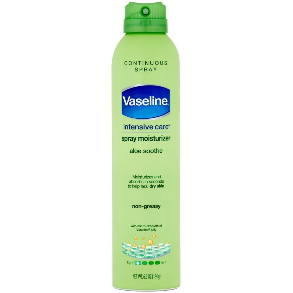 Vaseline Spray and Go Moisturizer, Aloe Soothe, 6.5 Ounce, 2 Pack Beauty & Personal Care Vaseline