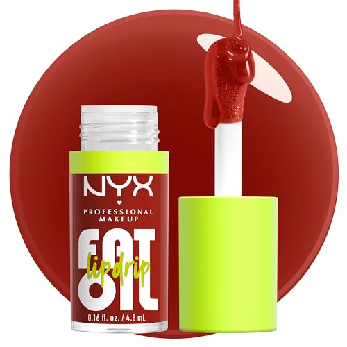 NYX PROFESSIONAL MAKEUP Fat Oil Lip Drip, Moisturizing, Shiny and Vegan Tinted Lip Gloss - Losin Cone-trol (Neutral Nude) Beauty & Personal Care NYX PROFESSIONAL MAKEUP