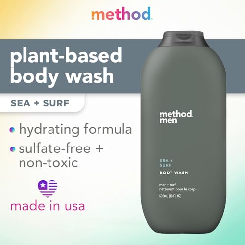 Method Men Body Wash, Sea + Surf, Paraben and Phthalate Free, 18 fl oz (Pack of 1) Beauty & Personal Care Method