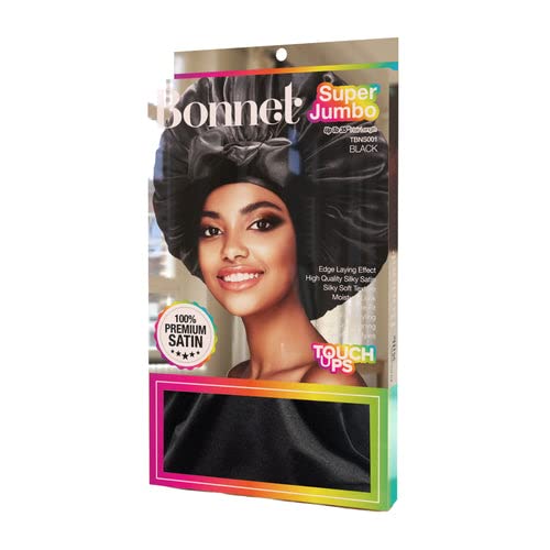 TouchUps Premium 100% Satin Hair Bonnet Sleeping Silky Soft Adjustable Styling Wrap Bonnet All Types Maintain Natural Health Beauty and Personal Care TouchUps