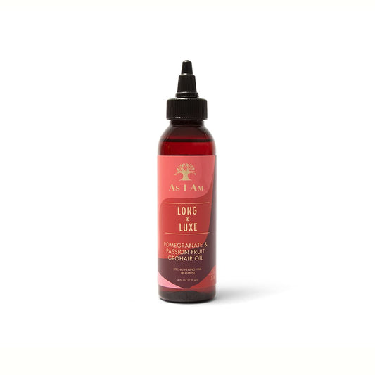 As I Am Long and Luxe GroHair Oil - 4 ounce - Rejuvenate the scalp - Promote hair retention - Enriched with Pomegranate and Passion Fruit Beauty & Personal Care As I Am