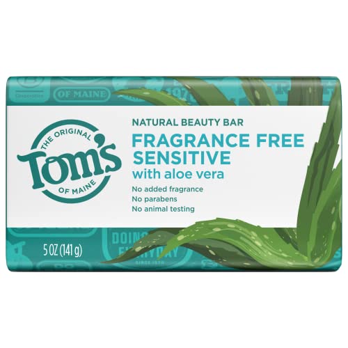 Tom's of Maine Natural Beauty Bar Soap for Sensitive Skin With Aloe Vera, Fragrance-Free, 5oz. Beauty & Personal Care Tom's of Maine