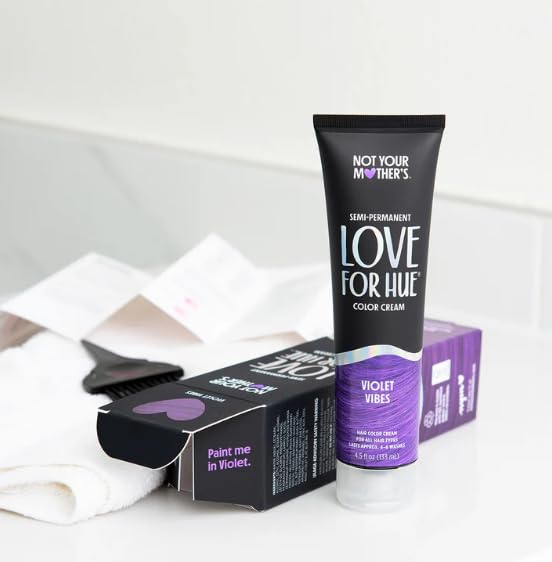 Not Your Mother's Love For Hue Semi-Permanent Hair Color Cream, Violet Vibes, 4.5 Fl Oz / 133 ml Beauty & Personal Care Not Your Mother's