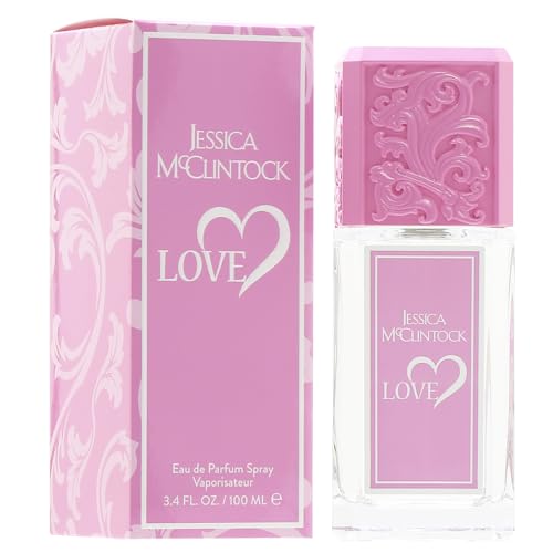 Jessica McClintock Love Eau De Parfum Spray for Women, 3.4 oz - Bright Floral Scent with Yuzu, White Tea, Gardenia, Jasmine & Amber, Romantic