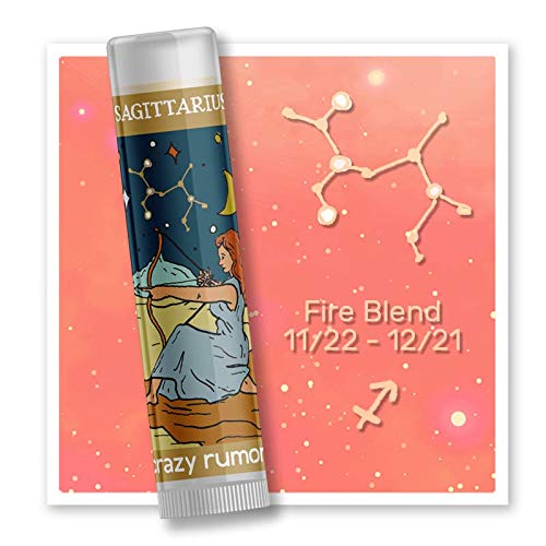 Crazy Rumors Sagittarius Zodiac All Natural, Plant Based Lip Balm to Moisturize and Nourish your Lips - Fire Blend (Sweet Orange, Fresh Berry Beauty and Personal Care Crazy Rumors