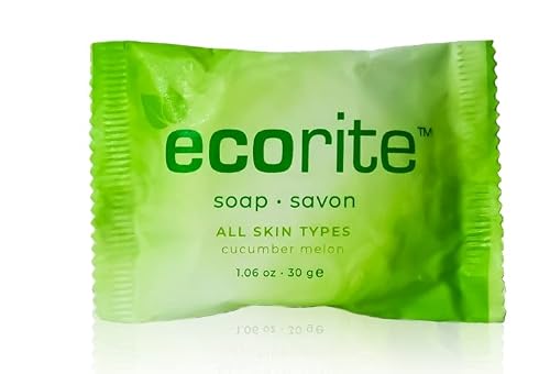 Ecorite Face & Body Soap with Cucumber-Melon Fragrance, Travel Size Hotel Amenities Biodegradable/Recyclable Frosted Sachet, 1oz / 30gm, Pack of 288 Beauty & Personal Care Ecorite