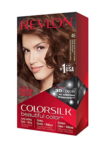 Revlon Colorsilk Beautiful Color, Medium Golden Chestnut Brown [46] 1 ea (Pack of 2) Beauty & Personal Care REVLON
