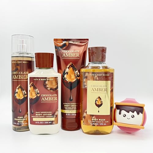 Bath & Body Works Chocolate Amber 5-Piece Gift Set - Includes: Fine Fragrance Mist, Body Lotion, Ultimate Hydration Body Cream, Body Wash and S'mores Beauty and Personal Care Bath & Body Works