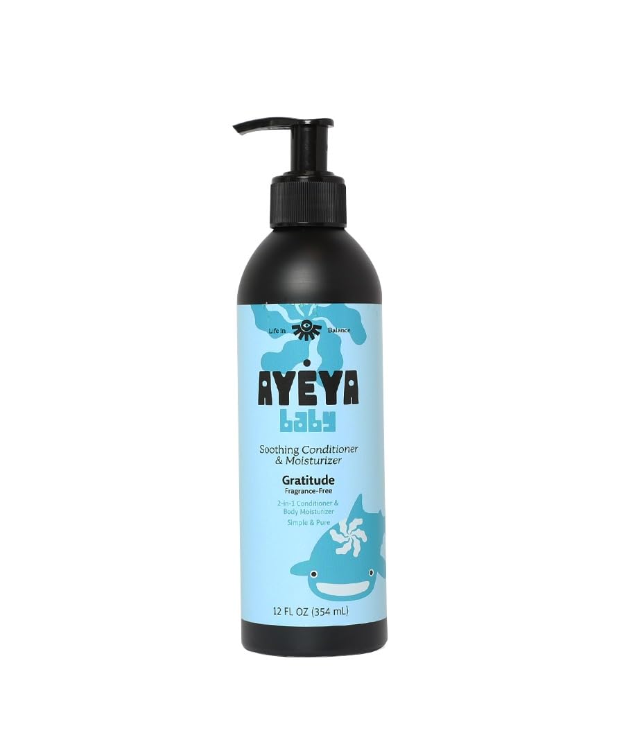 AYÉYA Baby Conditioner & Moisturizer - Fragrance-Free, 2-in-1 Plant-Based Lotion with Shea Butter & Coconut Oil | Hypoallergenic, Non-Toxic,