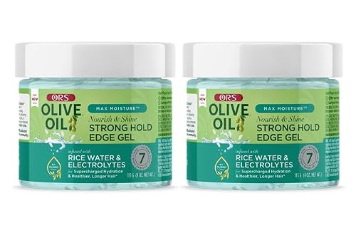 ORS Olive Oil Max Moisture Nourish & Shine Strong Hold Edge Gel with Rice Water & Electrolytes 4 Oz (Pack of 2) Beauty & Personal Care ORS