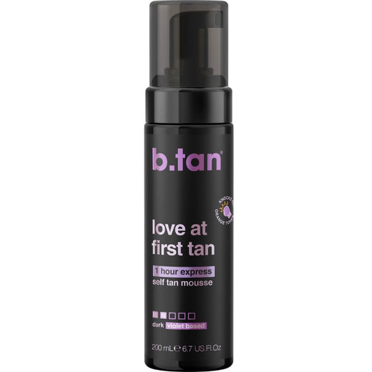 b.tan Violet Base Self Tanner Mousse | Love At First Tan - Best, 1 Hour Express Sunless Tanning Foam, Cancels Orange Tones, Dark Bronzing Glow, No Beauty and Personal Care B.TAN Default Title