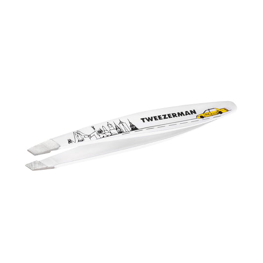 Tweezerman NYC Mini Slant Tweezer - For Eyebrows, Travel, Facial Hair Beauty and Personal Care Tweezerman