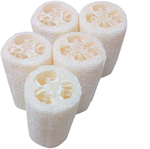 SmarTopus 5-Pack Premium Natural Loofah Sponge, Natural Loofah Exfoliating Body Sponge Scrubber for Bath Spa Shower, Exfoliating Shower Loofa Body Beauty and Personal Care SmarTopus