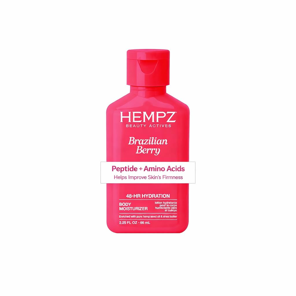 Hempz Mini Brazilian Berry Beauty Actives Lotion, Hydrating Moisturizer for Body, Hands and Feet 2.25 oz. Beauty & Personal Care Hempz