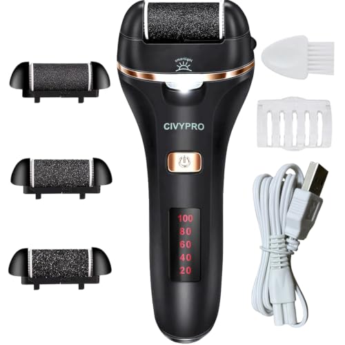 Electric Foot Callus Remover- Long Service Time, Rechargeable Electronic Foot File- Ideal Gift, Professional Pedicure Tools, Waterproof Foot Scrubber Beauty and Personal Care CIVYPRO Default Title