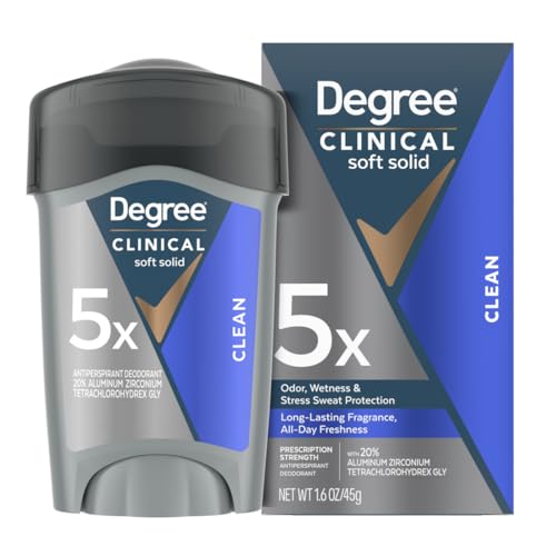 Degree Men Antiperspirant Deodorant Clean 72-Hour Sweat & Odor Protection Prescription-Strength Antiperspirant For Men with MotionSense Technology 1.7 Beauty and Personal Care Degree