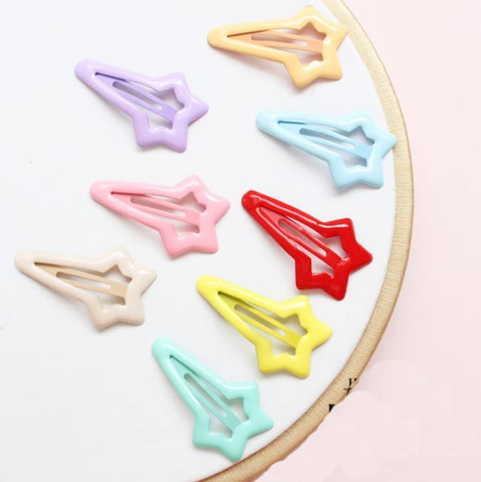 Duehut HLLMX 10 PCS Colorful Stars Duckbill Clip Hair Clip Non-slip Toddlers Colorful Cute Lovely Metal Hair Barrettes Hair Accessories for Kids Teens Beauty & Personal Care Duehut
