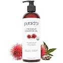 PURA D'OR ORGANIC Castor Oil (16 Oz) Pure Cold-Pressed Hexane-Free USDA Certified Beauty & Personal Care PURA D'OR