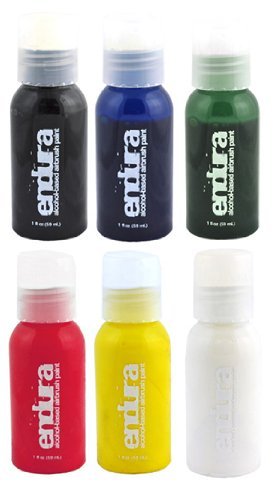 Endura Airbrush Body Art Paint Set in 6 Primary Colors (1 oz Bottle Set) Beauty & Personal Care European Body Art