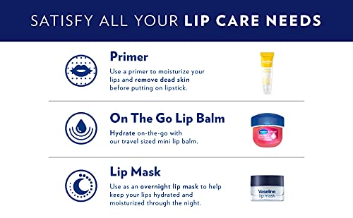 Vaseline Lip Therapy Lip Balm Mini, Rosy Lips - Lip Repair in a Container for Cracked, Dry Lip - Travel Size 0.25 oz (Pack of 4) Beauty and Personal Care Vaseline