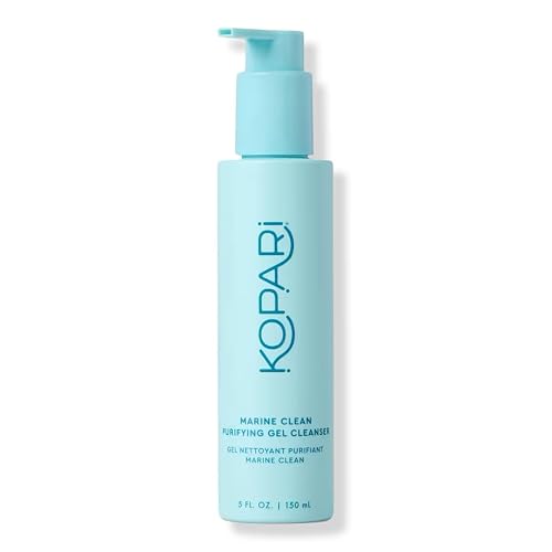 Kopari Marine Clean Purifying Gel Cleanser, Infused with Amino Acids & Vitamin B5, Dual-Action Gel-to-Foam Cleanser, Gentle and Nourishing, 5 oz | New Beauty & Personal Care Kopari