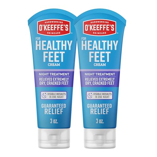 O'Keeffe's for Healthy Feet Night Treatment Foot Cream 3 oz Tube (2 Pack)- Guaranteed Overnight Relief for Extremely Cracked, Dry Feet, Repairing Beauty & Personal Care O'Keeffe's
